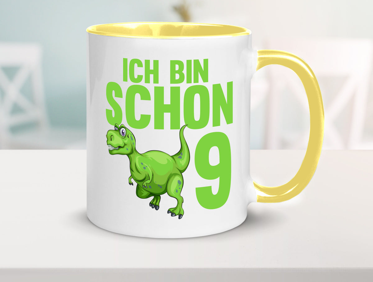 9. Geburtstag | 9 Jahre Dino Dinosaurier Geschenkidee Humor Tasse