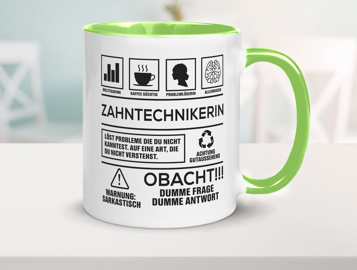 Achtung Probleme Zahntechnikerin | Zahnmedizin Humor Geschenkidee Tasse