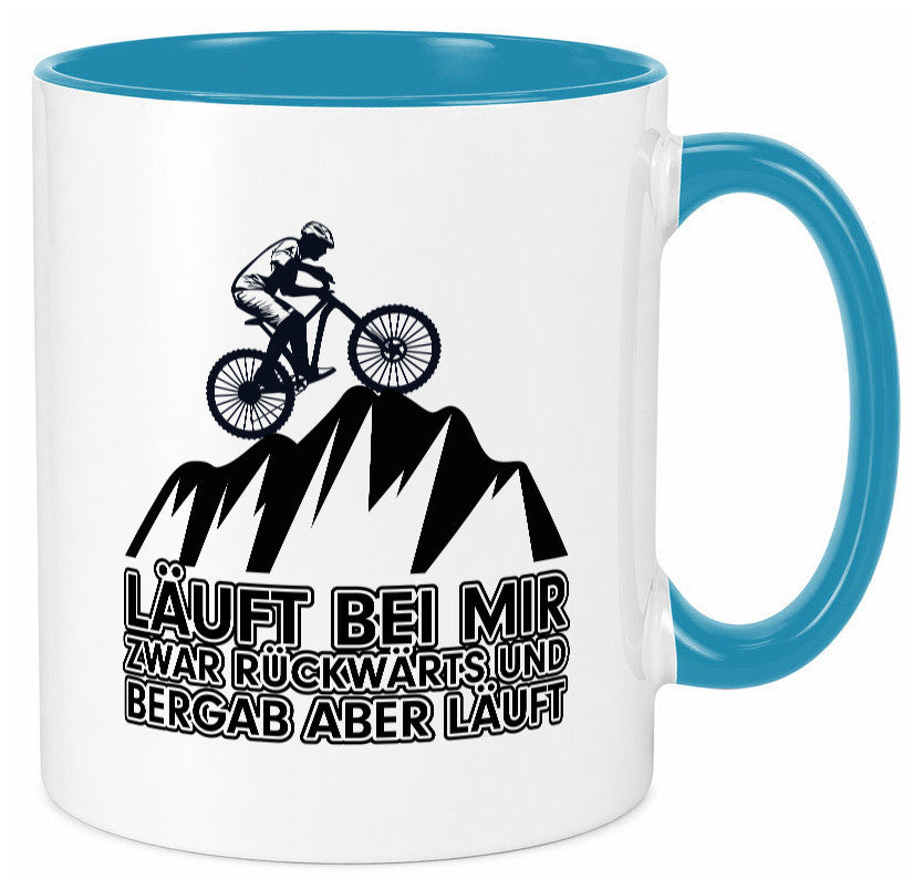 Läuft bei mir | Pechvogel Tasse Radfahrer Statement Humor Geschenkidee