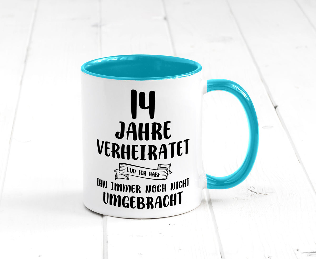 14 Jahre Verheiratet, immer noch am Leben! lustig Humor Geschenkidee Geschenk Tasse