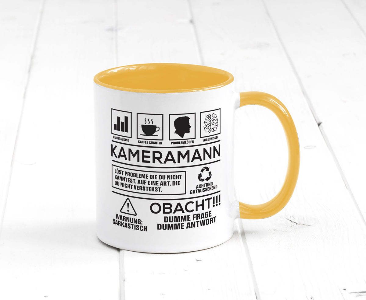 Achtung Probleme Kameramann | Kamera lustiger Spruch Geschenk Humor Tasse