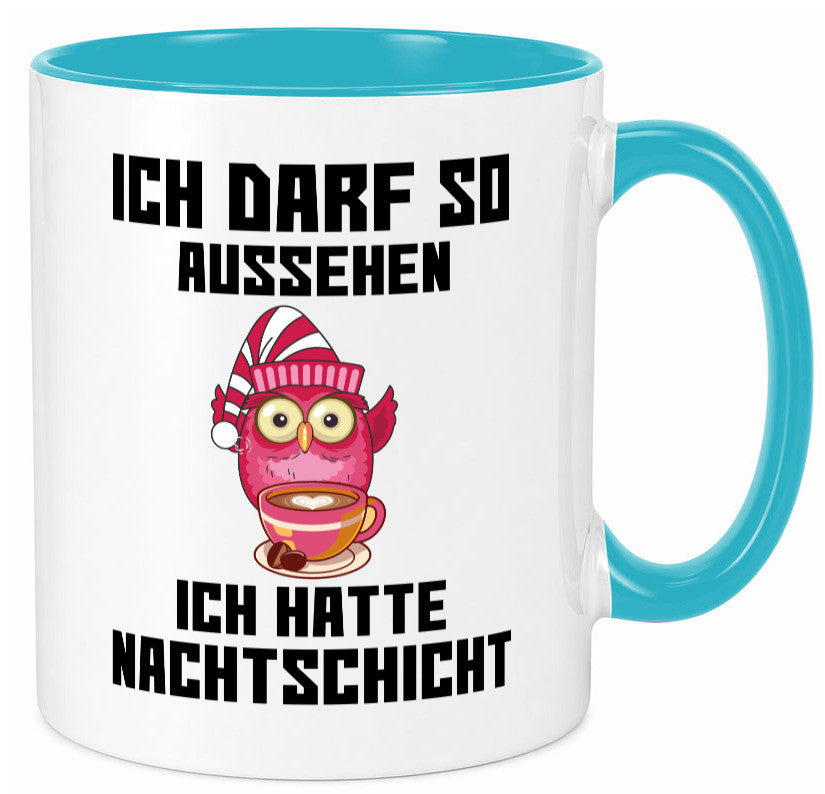 Nachtschicht Eule | Spruch Arbeit müde Nachtjob Geschenkidee Kollegen Büro Tasse