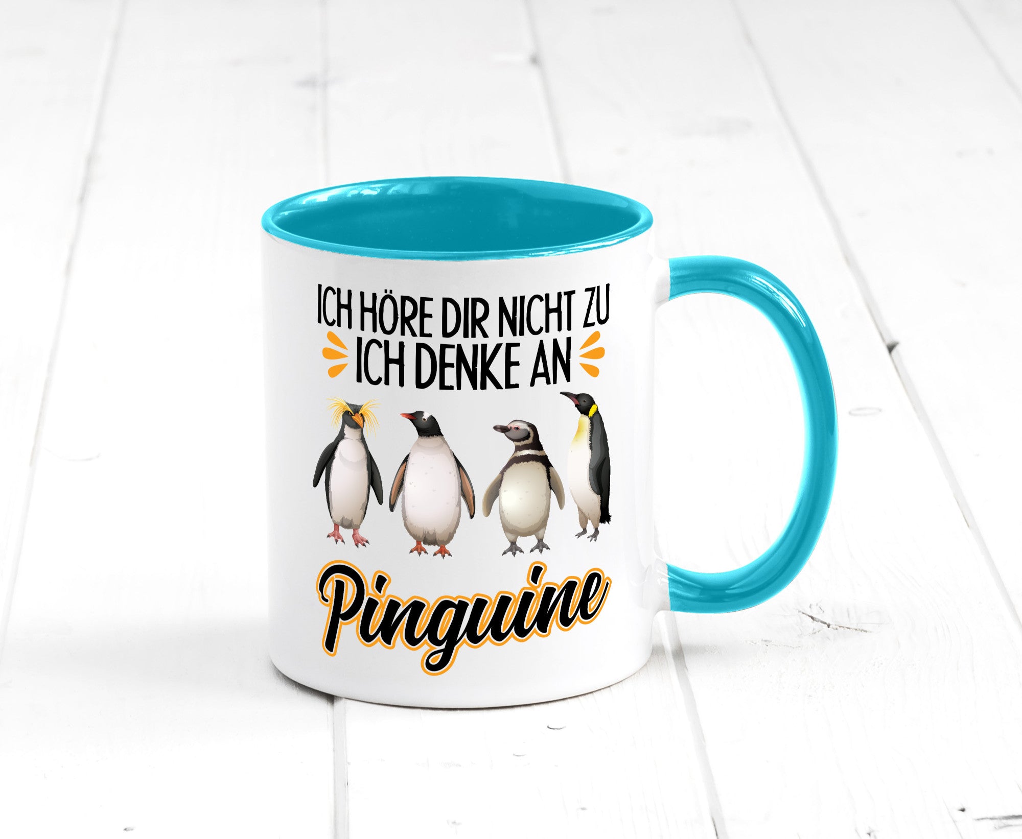 Ich denke an Pinguine Geschenkidee Humor Tasse