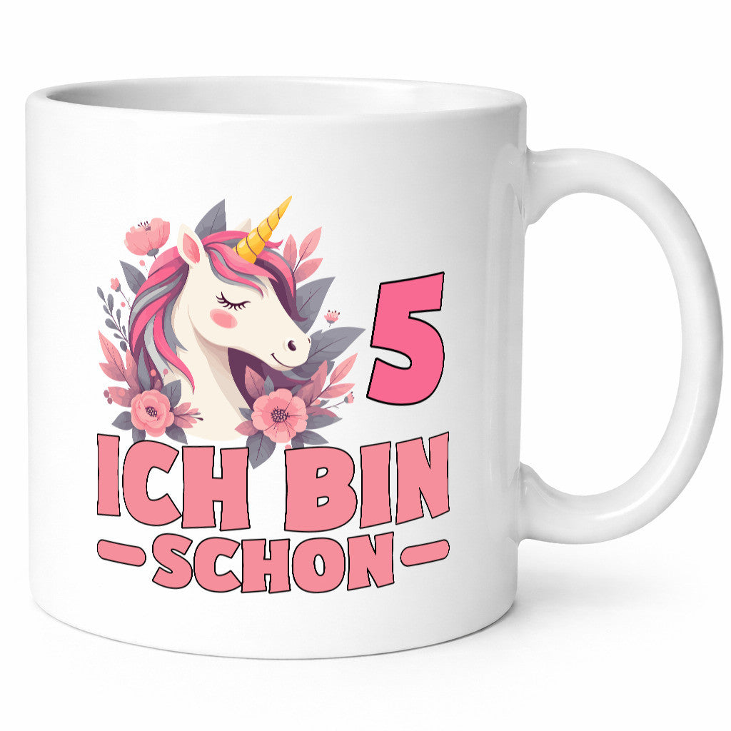5. Geburtstag | 5 Jahre Einhorn bin schon Mädchen Geschenkidee Humor Tasse