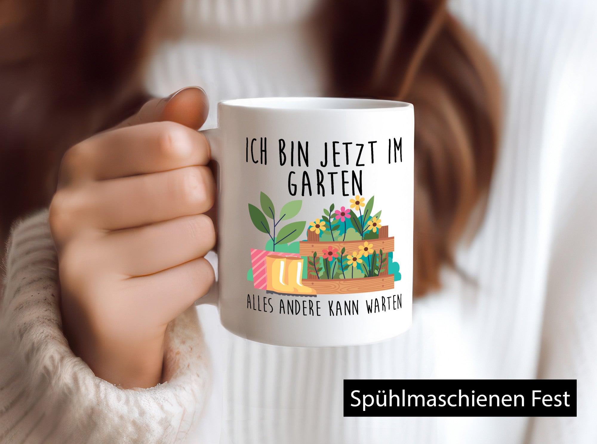 Ich bin im Garten alles andere kann warten | Gärtner lustiger Spruch Geschenk