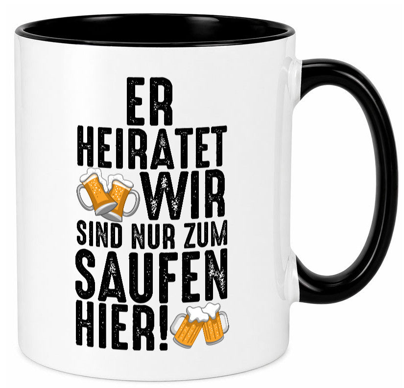 JGA | Er heiratet Junggesellenabschied Polterabend v2 lustiger Spruch Geschenk