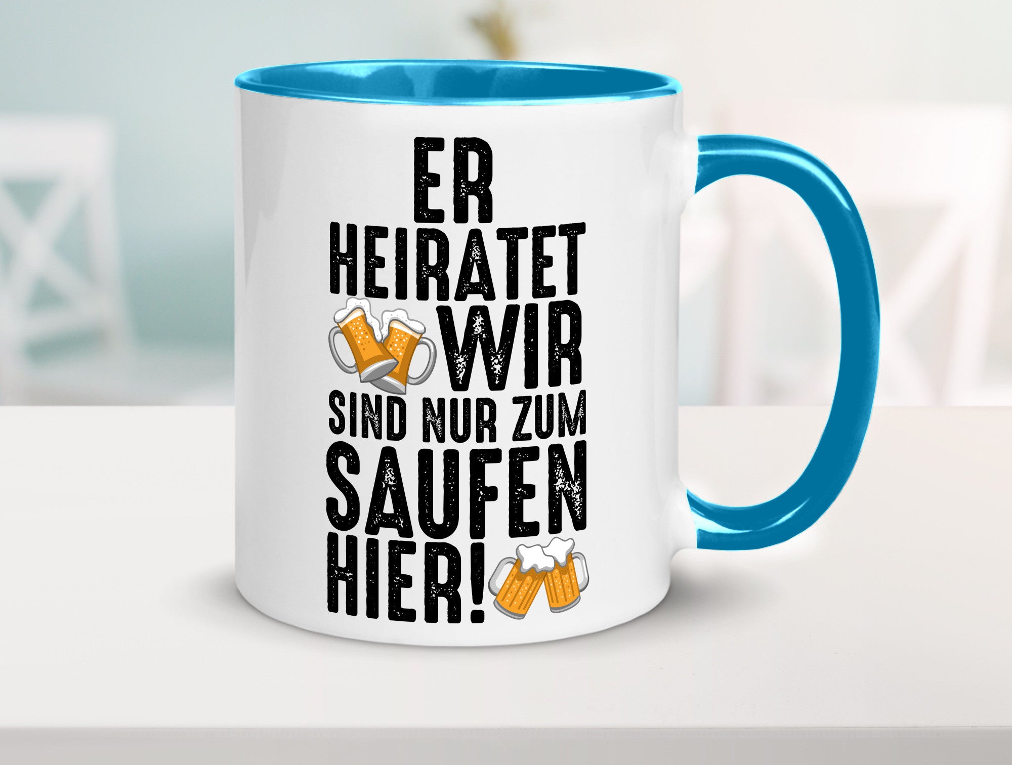 JGA | Er heiratet Junggesellenabschied Polterabend v2 lustiger Spruch Geschenk