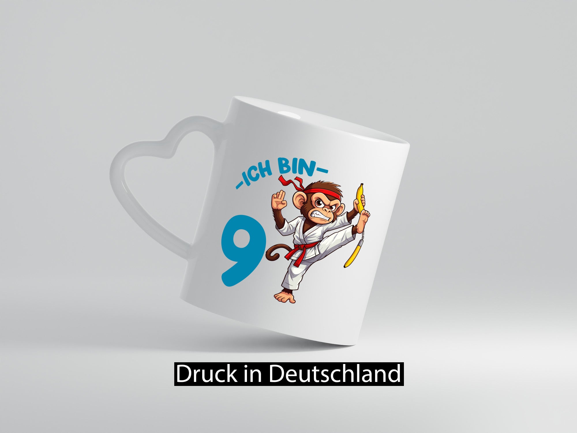 Ich bin 9 | 9. Geburtstag Karate Kampfsport Affe Geschenkidee Humor Tasse