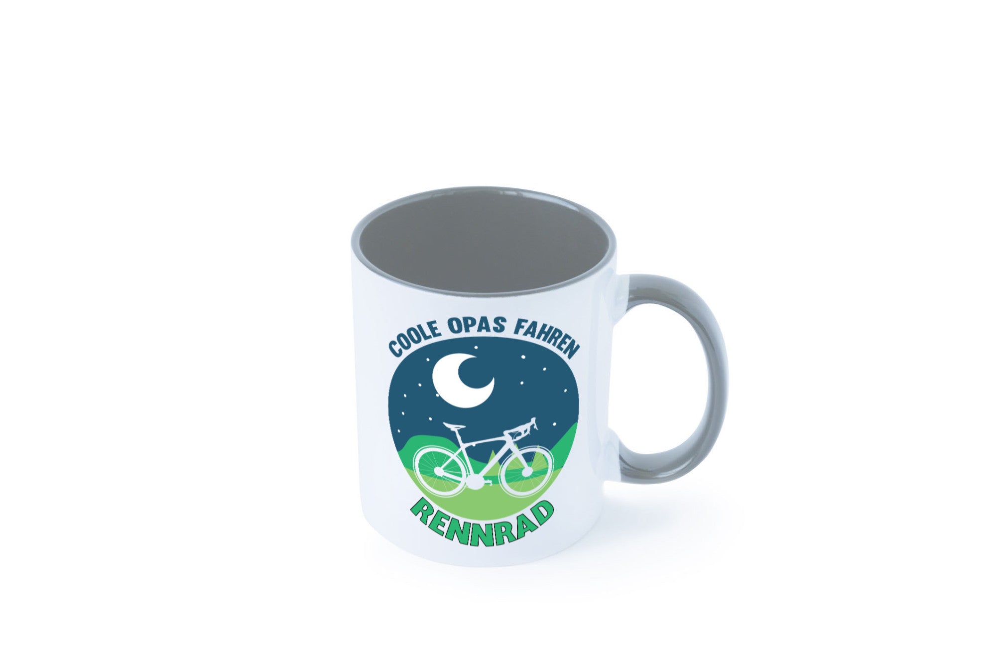 Coole Opas fahren Rennrad | Mond Landschaft Geschenk Familie Geschenkidee