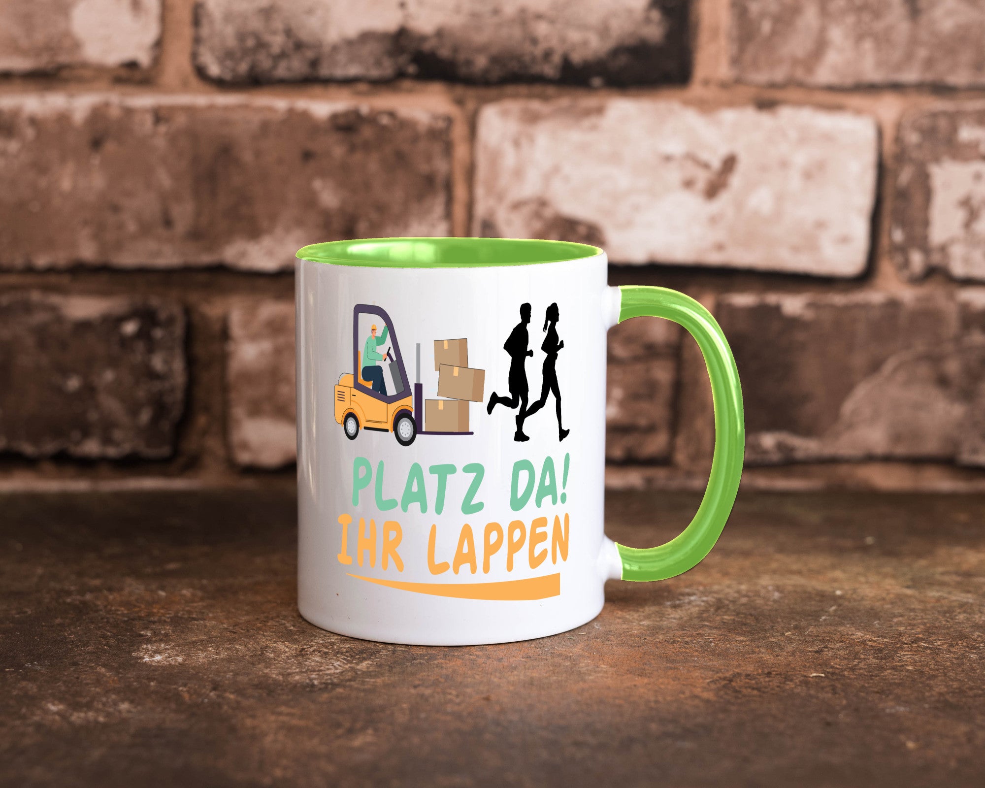 Platz da ihr Lappen | Stapler Fahrer Humor Geschenkidee Tasse