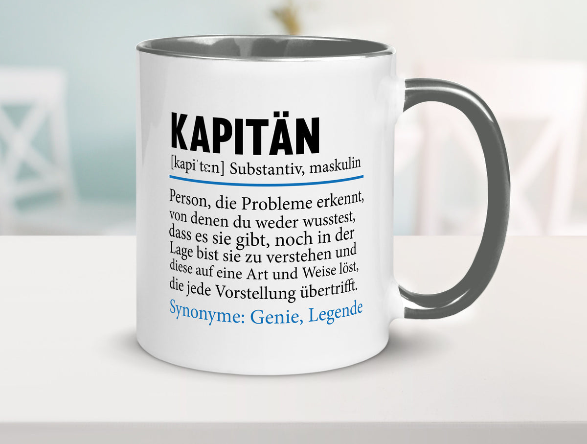 Kapitän | Spruch lustig Schiffskapitän Schiff Geschenk Humor Geschenkidee Tasse