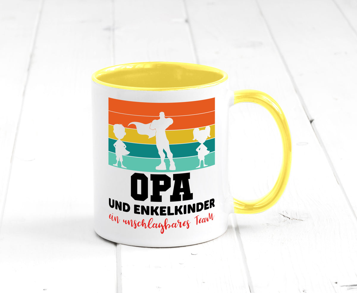 Opa und Enkelkinder ein unschlagbares Team Geschenkidee Familie Humor Tasse