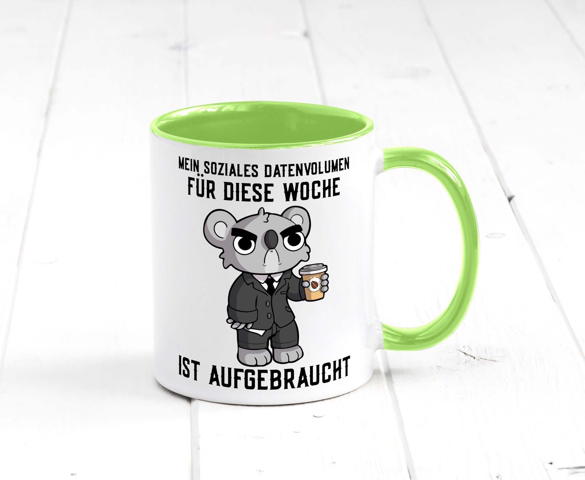 Soziales Datenvolumen | wütender Bär Einzelgänger Nerd Geschenkidee Humor Tasse