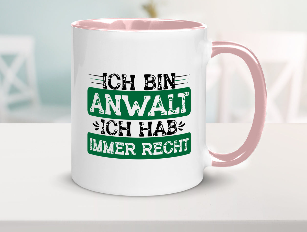 Ich bin Anwalt habe immer Recht | Jura Humor Geschenkidee Tasse