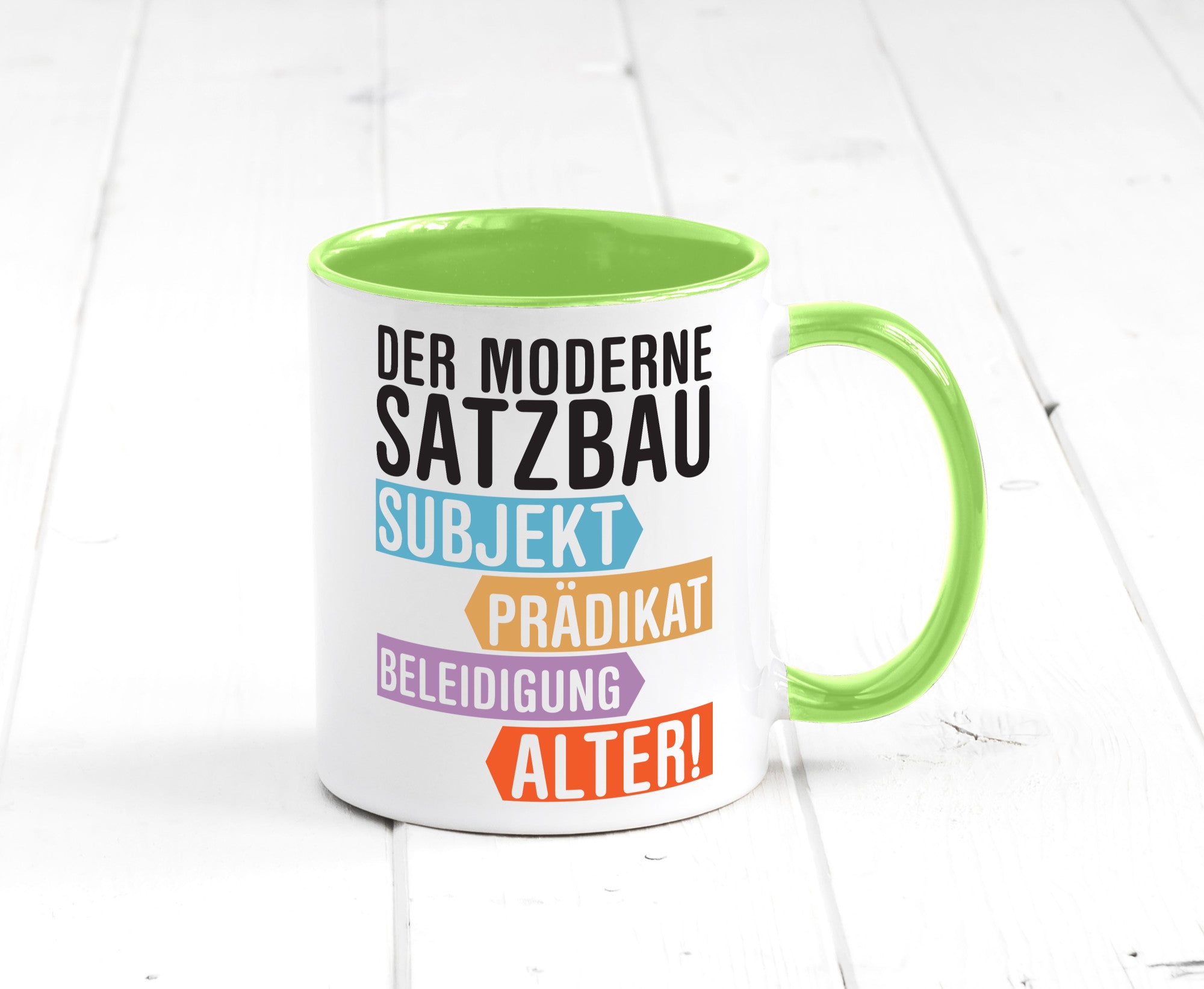 Moderner Satzbau | Lehrer Lehrerin Kollege lustig Arbeit Kollegen Büro Geschenk