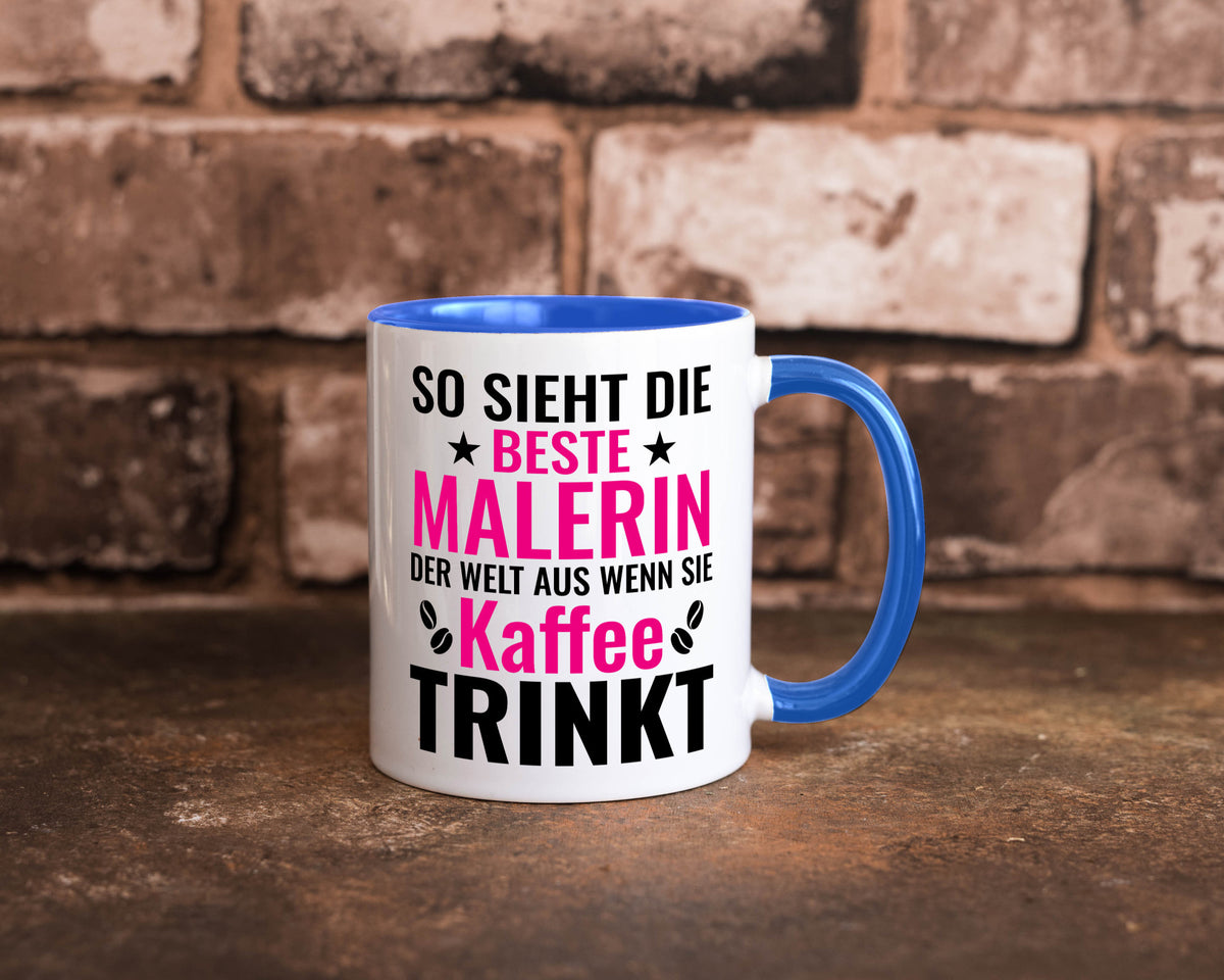 Kaffee trinkt: Malerin | Malerinnen lustiger Spruch Geschenk Humor Geschenkidee Tasse