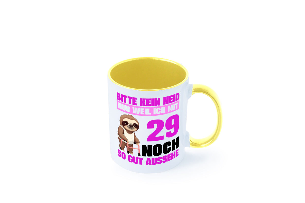 29. Geburtstag | Bitte kein neid Faultier 29 Jahre Humor Geschenkidee Tasse
