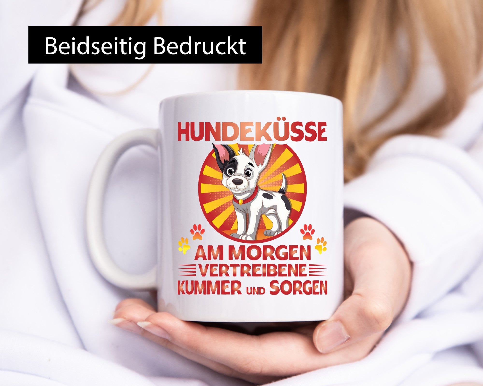 Hundeküsse am Morgen vertreiben kummer und Sorgen | Hund Geschenk Tierliebhaber