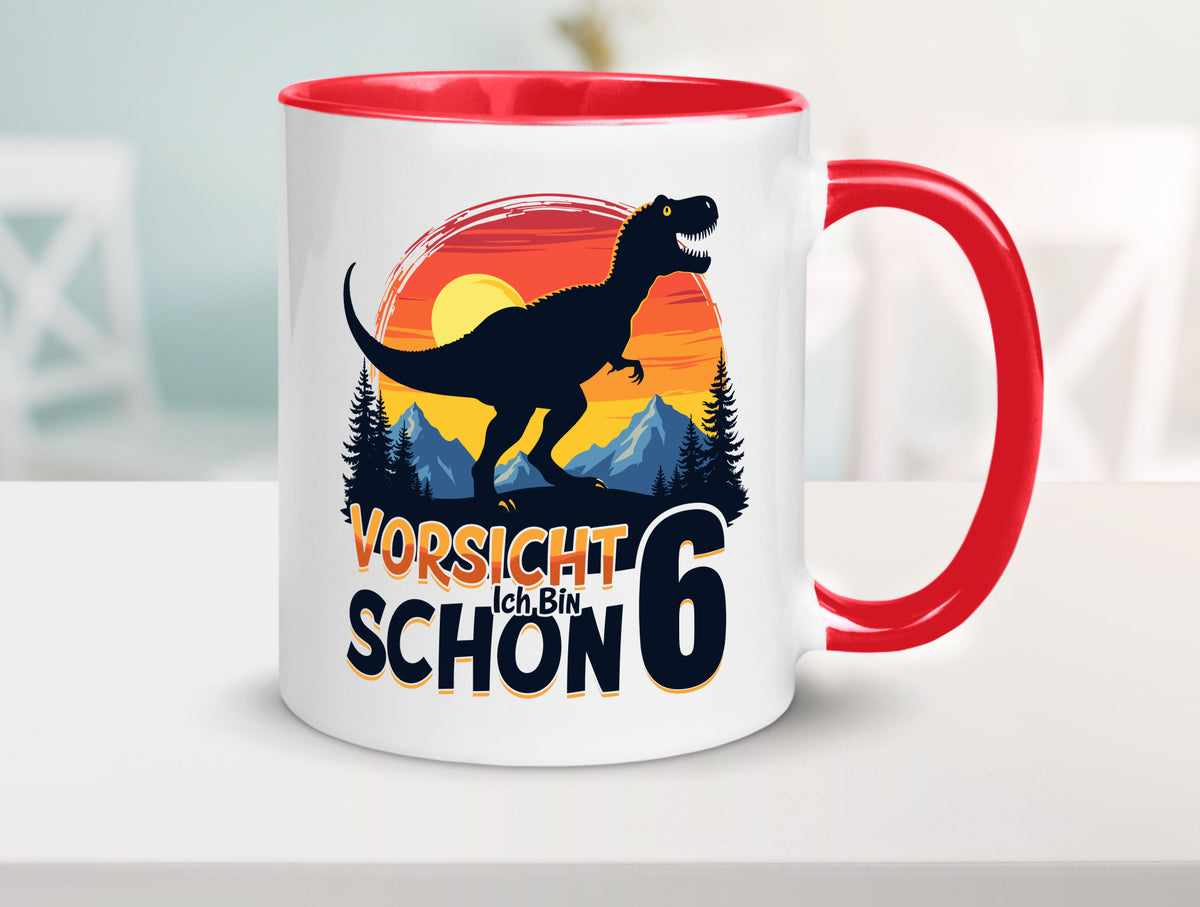 6. Geburtstag | 6 Jahre Dinosaurier Geschenkidee Humor Tasse