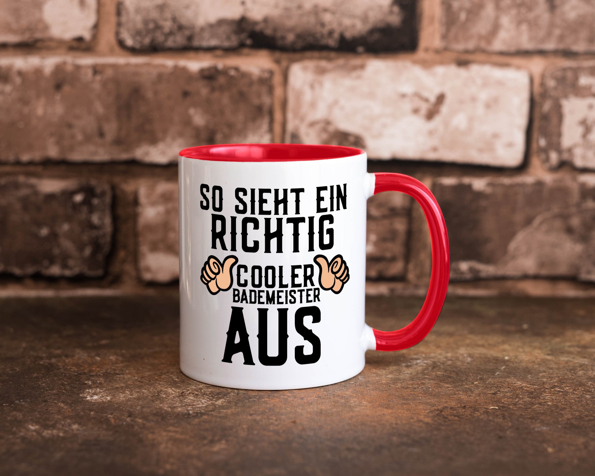 Richtig cooler Bademeister | Daumen hoch Schwimmbad lustig Humor Geschenkidee