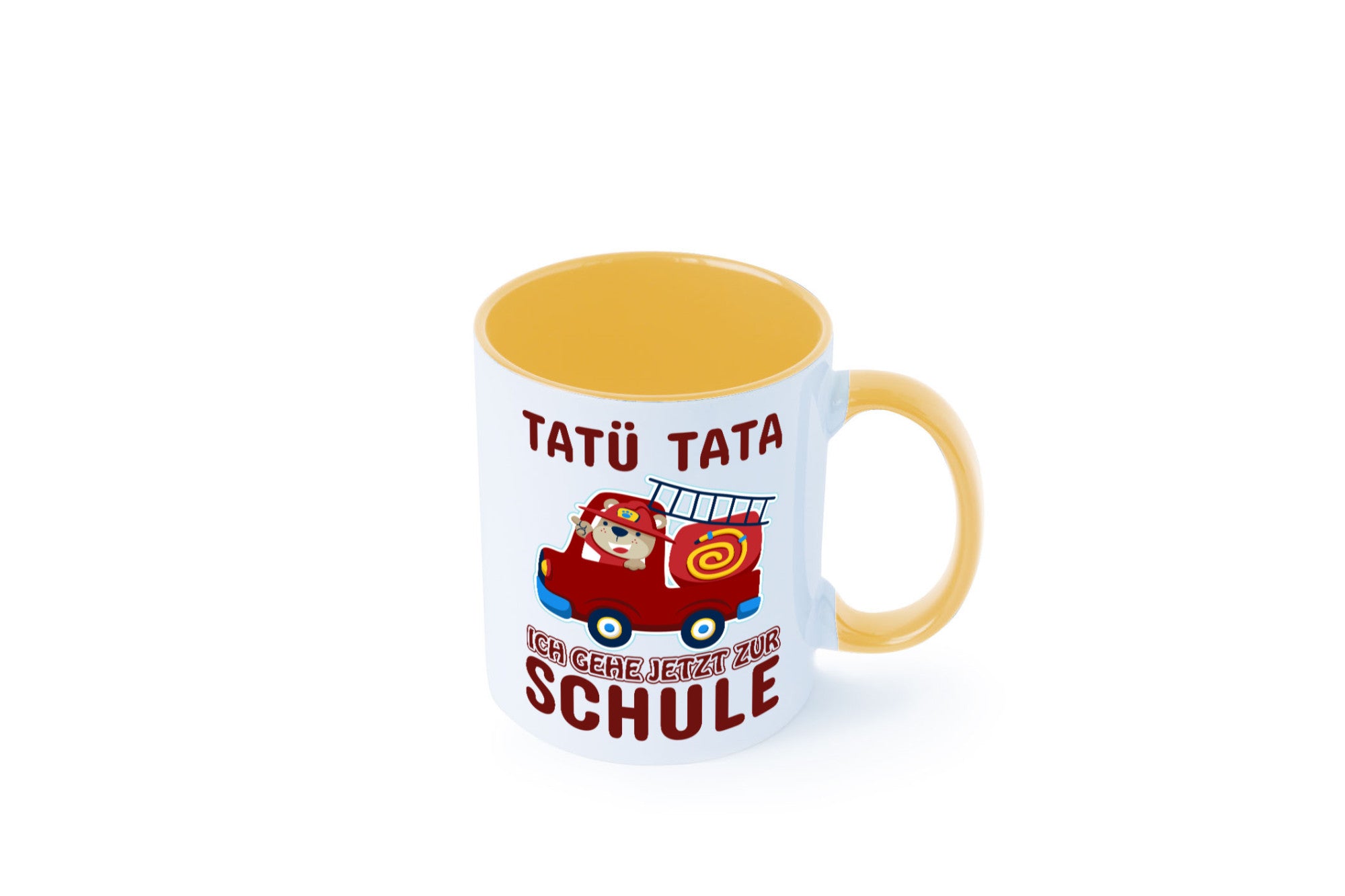 Bär in Feuerwehrauto | Tatü Tata Einschulung Tasse Humor Geschenkidee