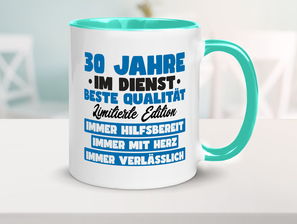 30 Jahre im Dienst | Jubiläum Arbeit v7 lustig Kollegen Büro Geschenk Tasse