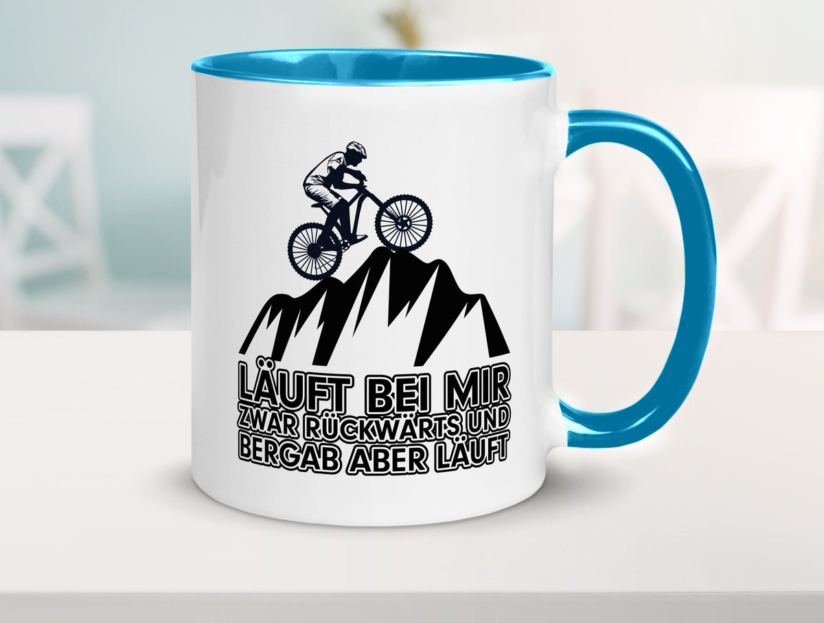 Läuft bei mir | Pechvogel Tasse Radfahrer Statement Humor Geschenkidee