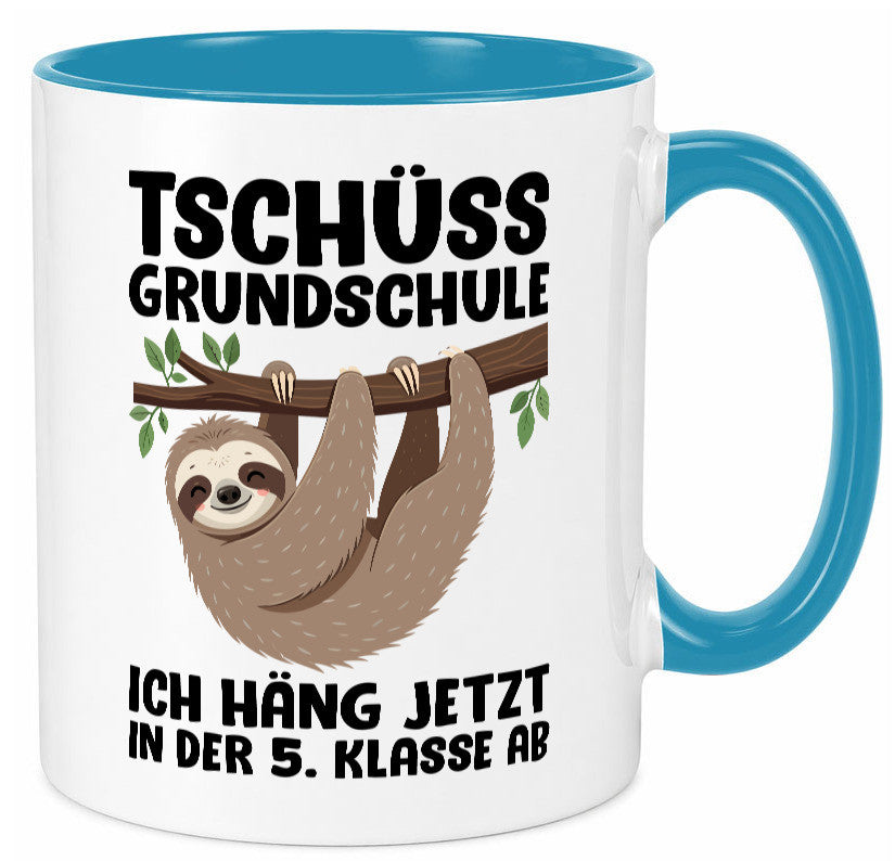 Tschüss Grundschule ich häng jetzt in der 5. Klasse ab Humor Geschenkidee Tasse