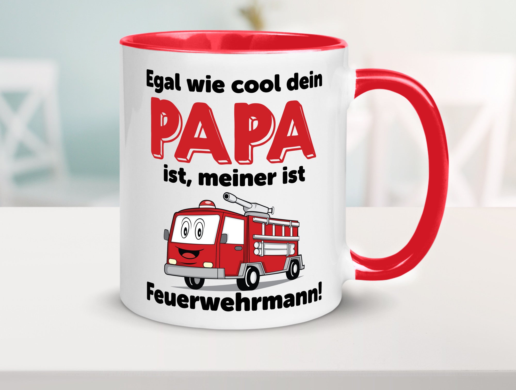 Cooler Papa | Feuerwehrmann Bester der Welt Humor Geschenkidee Tasse