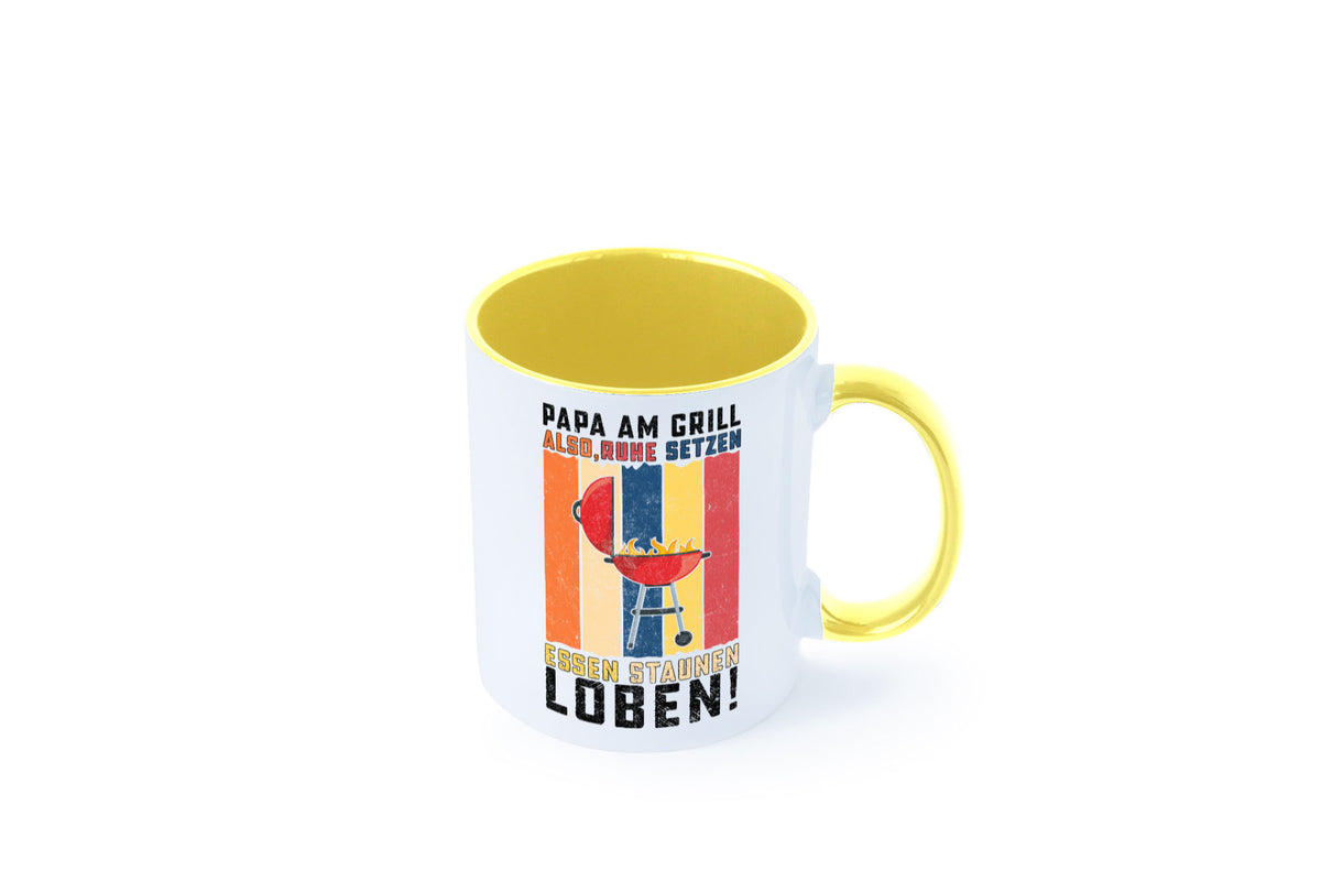 Papa am Grill | Grillmeister BBQ Grillabend v2 Geschenkidee Humor Tasse