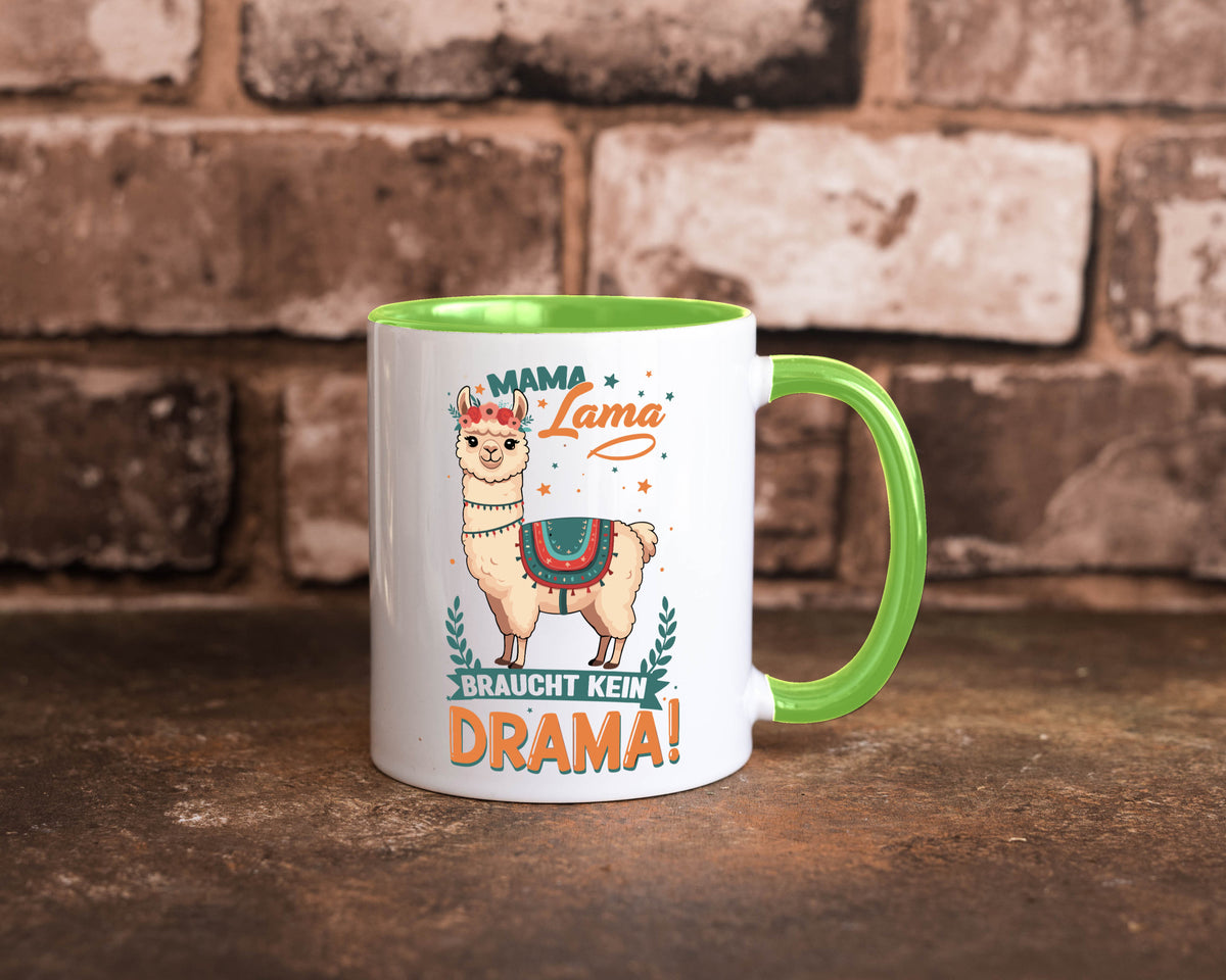 Mama Lama braucht kein Drama | Muttertag Humor Familie Geschenkidee Tasse