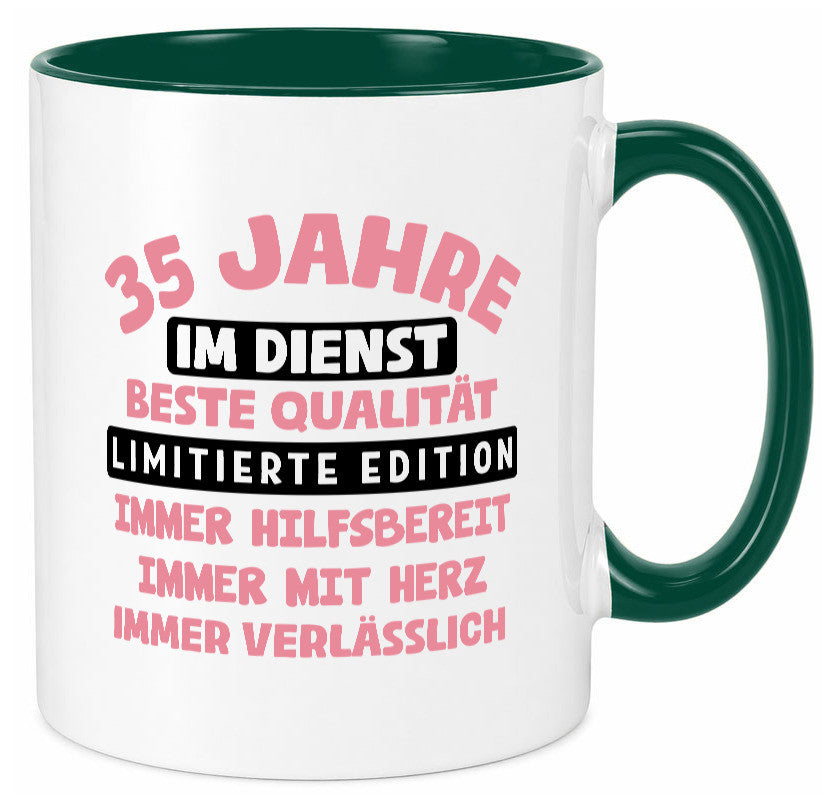 35 Jahre im Dienst | Jubiläum Arbeit v11 lustig Kollegen Büro Geschenk Tasse