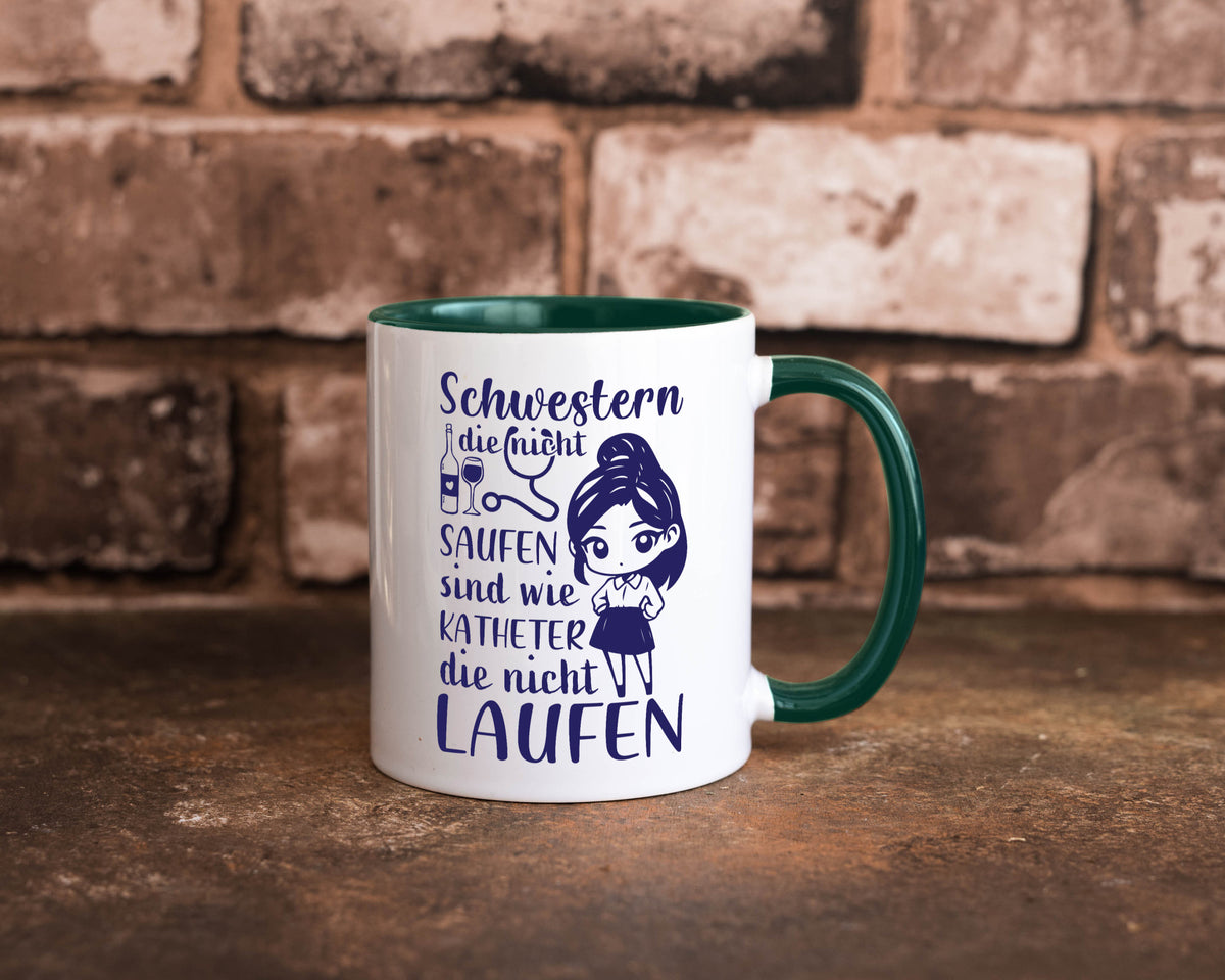 Schwestern die nicht saufen | Krankenschwester Alkolhol Geschenkidee Humor Tasse