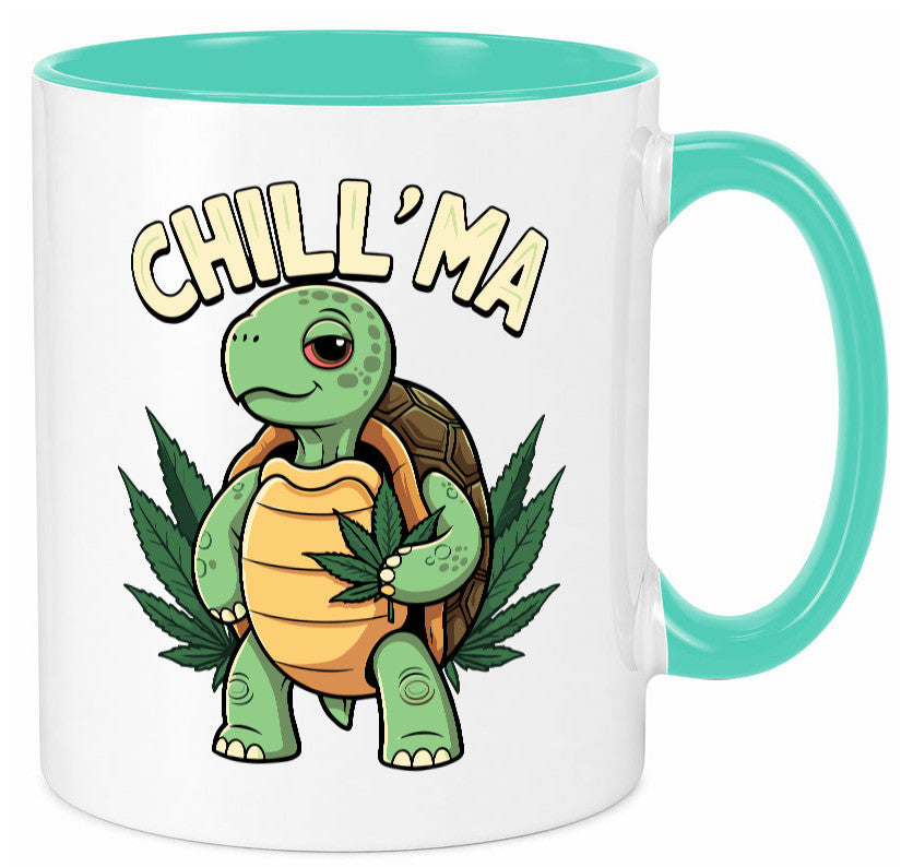 Chill ma | Cannabis Schildkröte v2 Geschenk Humor Geschenkidee lustiger Spruch Tasse