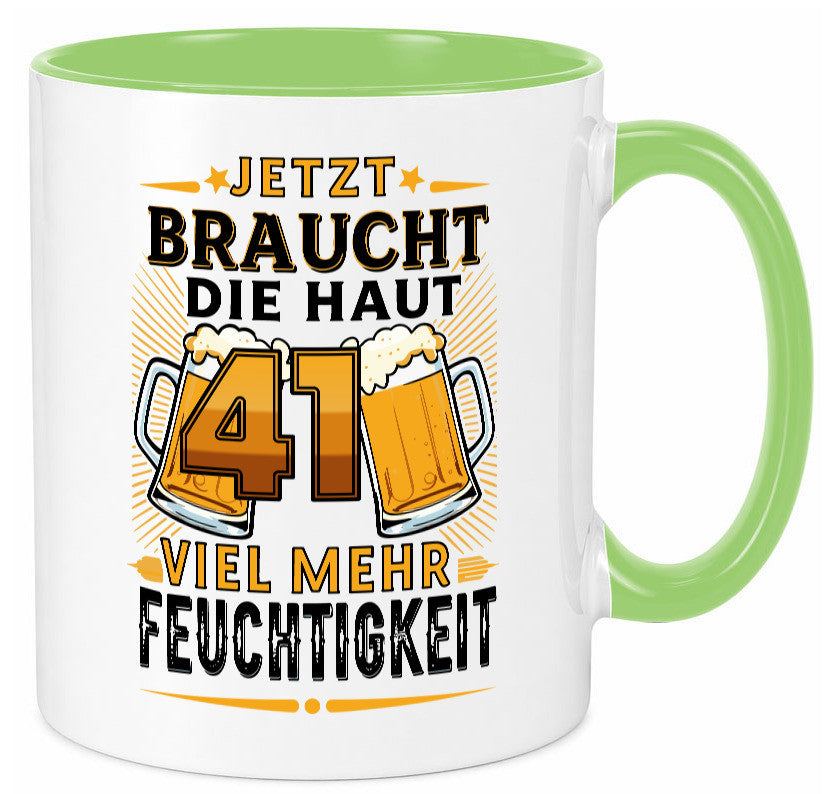 41 braucht die haut mehr Feuchtigkeit | 41. Geburtstag Geschenkidee Humor Tasse