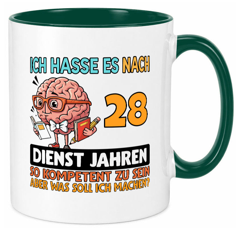 28 Dienstjahre | Arbeit Kompetent Geschenkidee Kollegen Büro Humor Tasse