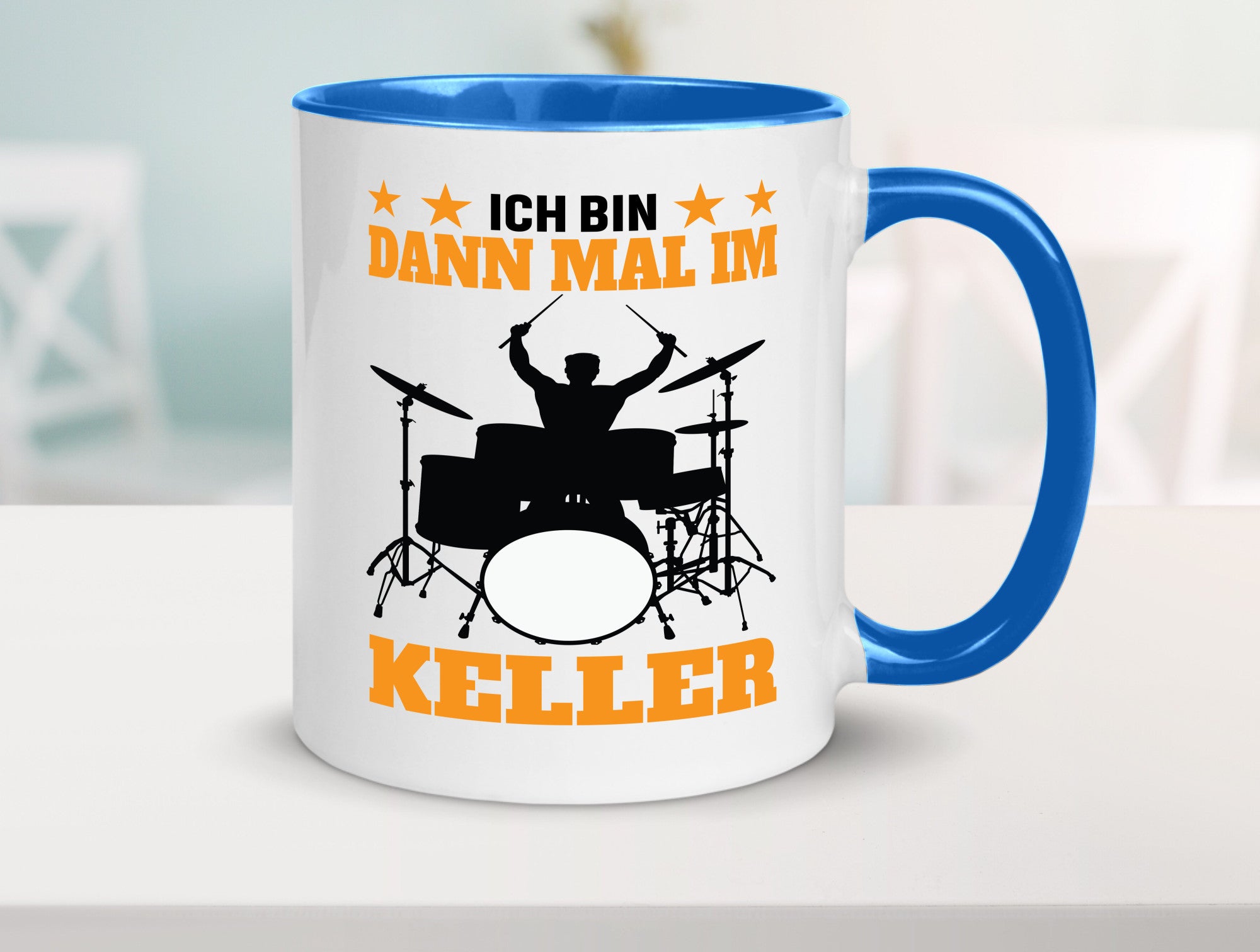 Ich bin dann mal im keller | Schlagzeug Musiker Musik lustig Humor Geschenkidee