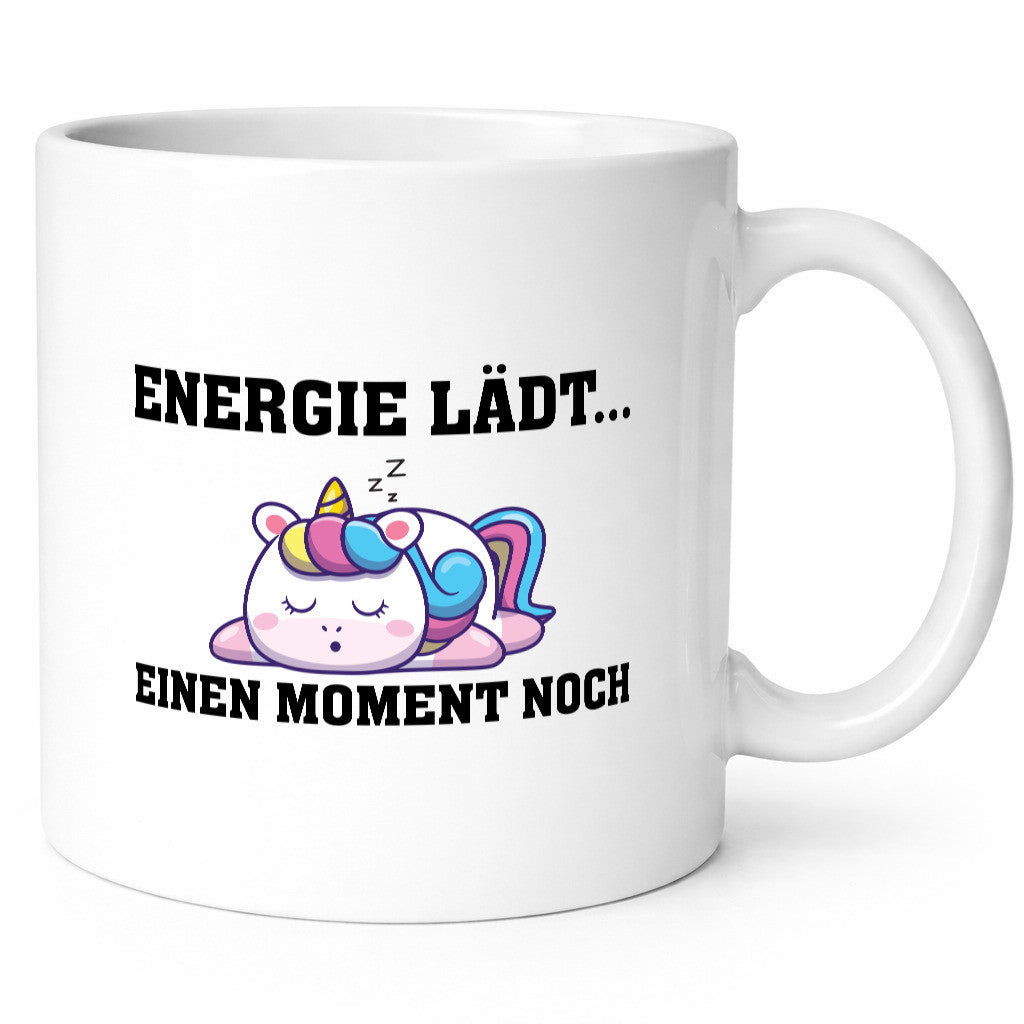 Energie lädt | Faules Einhorn Schlafen Humor Geschenkidee Tasse