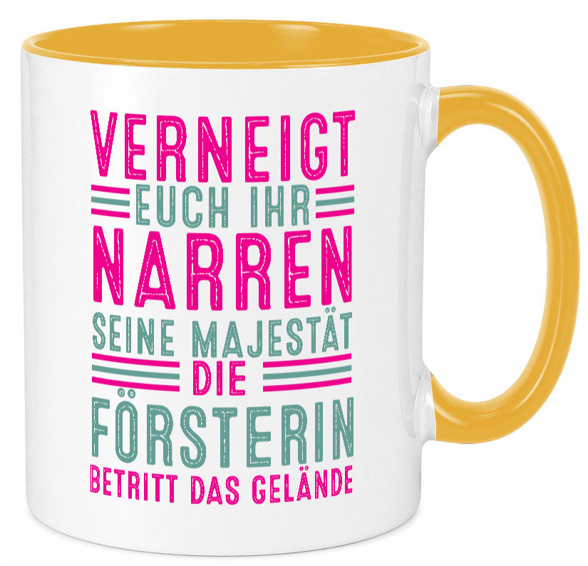 Verneigt euch: Försterin | Forst Arbeit v2 Geschenkidee Kollegen Büro Humor Tasse