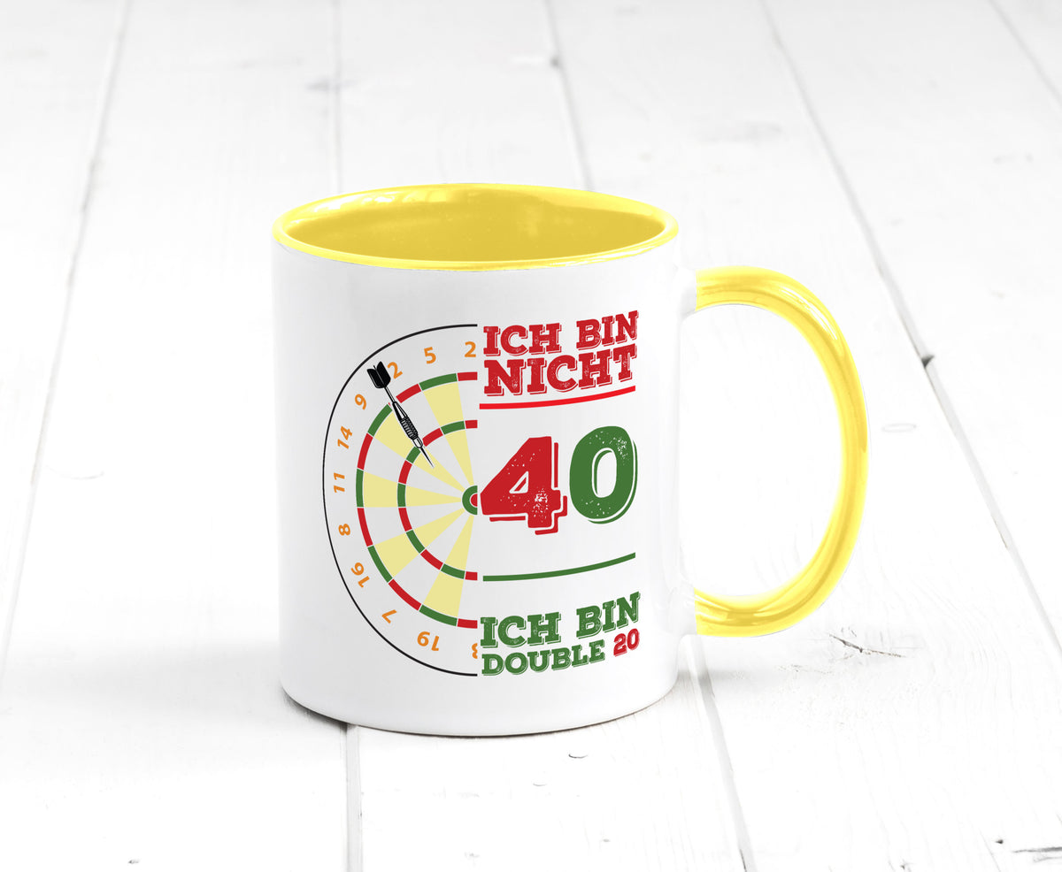 Ich bin nicht 40 double 80 | Dart spieler Geschenkidee Humor Tasse