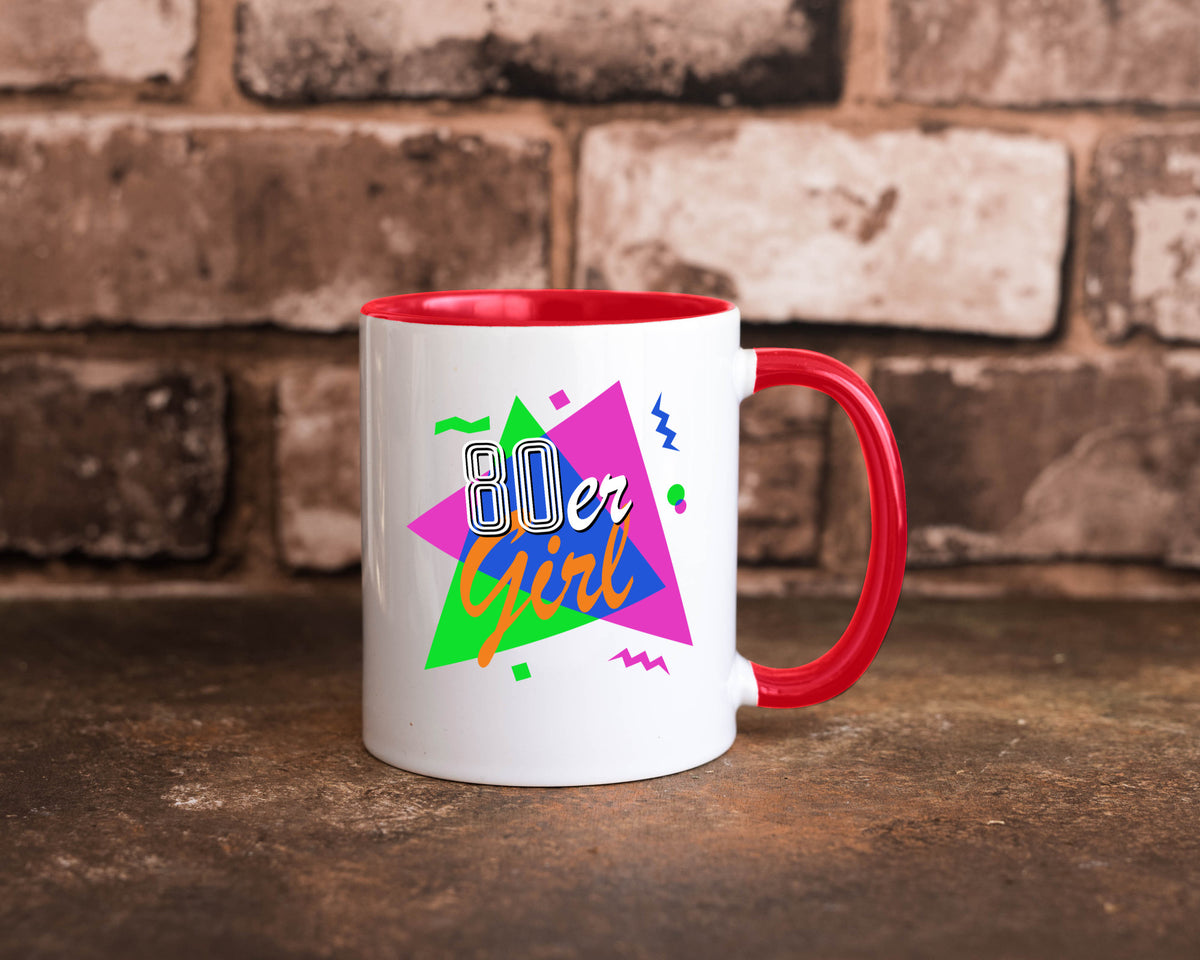 80er Girl - Jahre bunt + verrückt retro Humor Geschenkidee Tasse