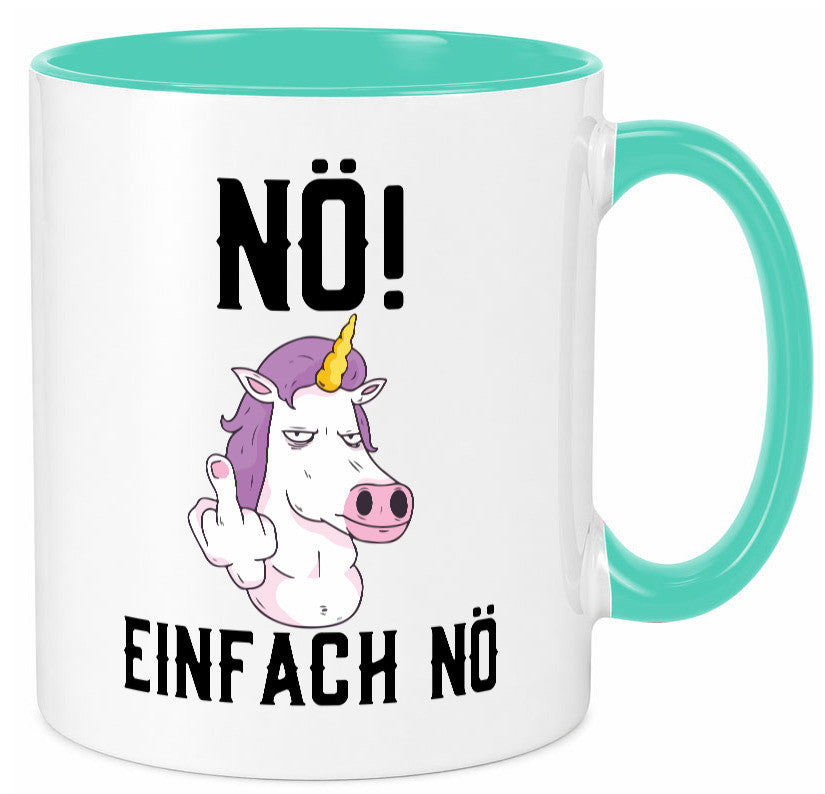 Einfach Nö | Keinen Bock Einhorn Mittelfinger Comic Geschenkidee Humor Tasse