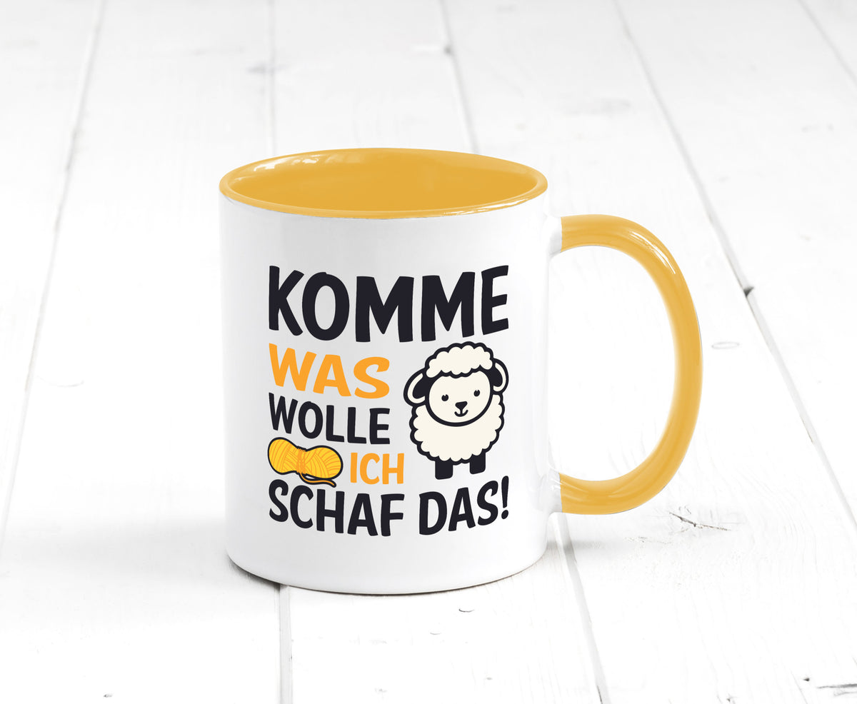Komme was wolle, ich schaf das | Wolle Humor Geschenkidee Tasse