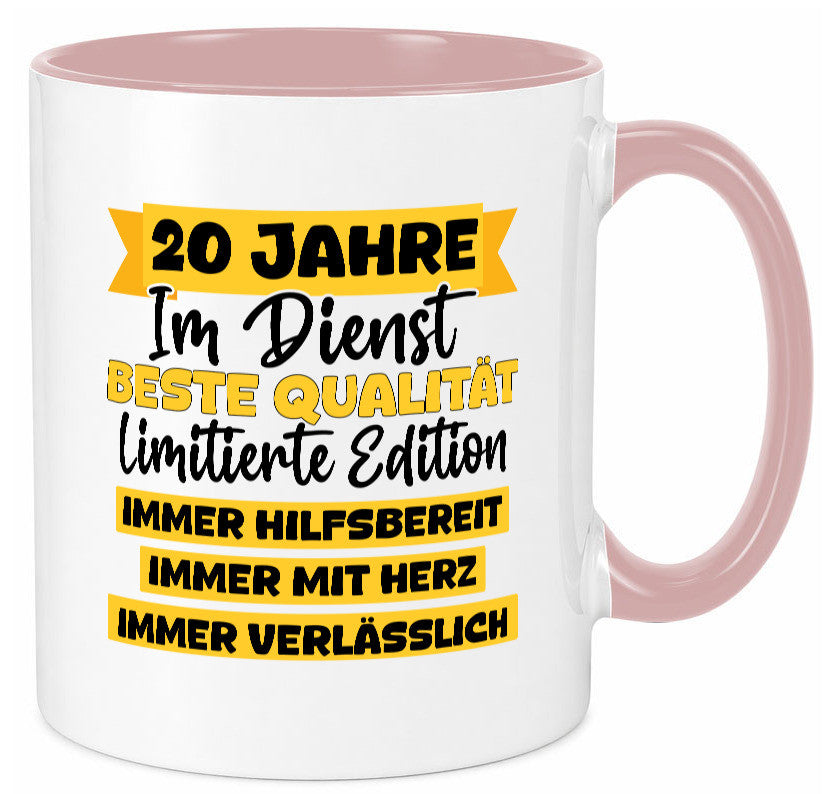 20 Jahre im Dienst | Jubiläum Arbeit v8 Geschenkidee Kollegen Büro Humor Tasse