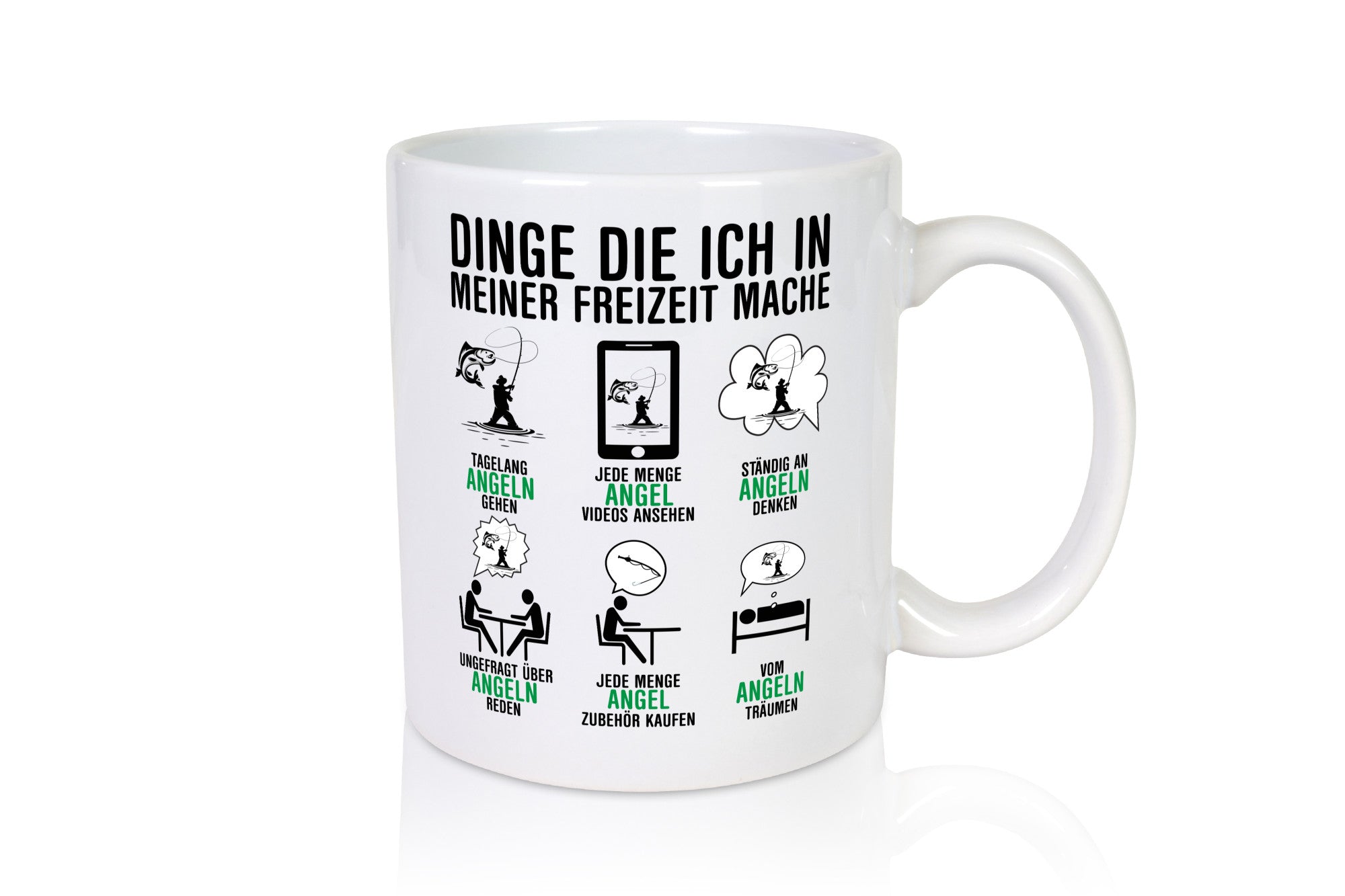 Dinge die ich in meiner Freizeit mache | Angler Angeln Humor Geschenkidee Tasse