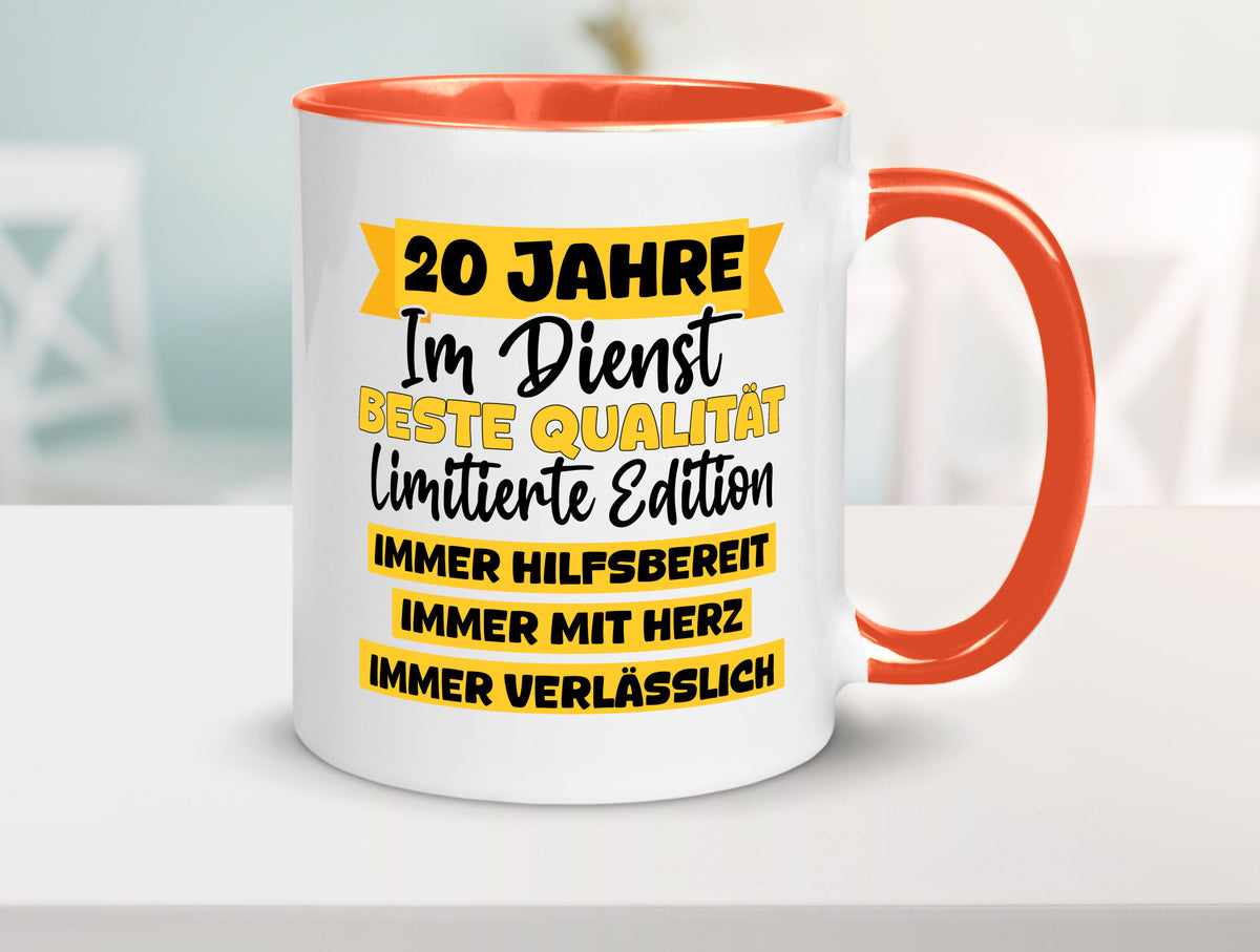 20 Jahre im Dienst | Jubiläum Arbeit v8 Geschenkidee Kollegen Büro Humor Tasse