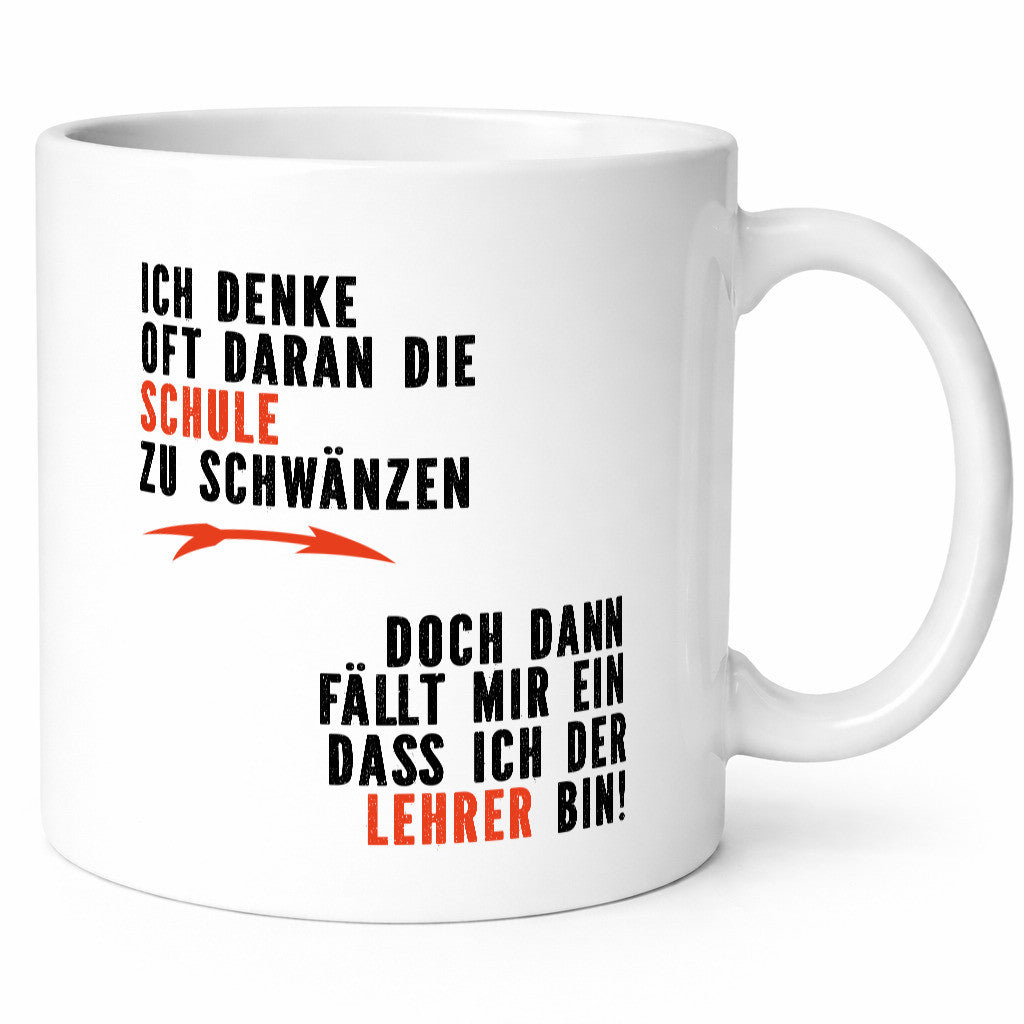 Ich denke oft ans Schwänzen | Lehrer Unterricht Geschenkidee Humor Tasse