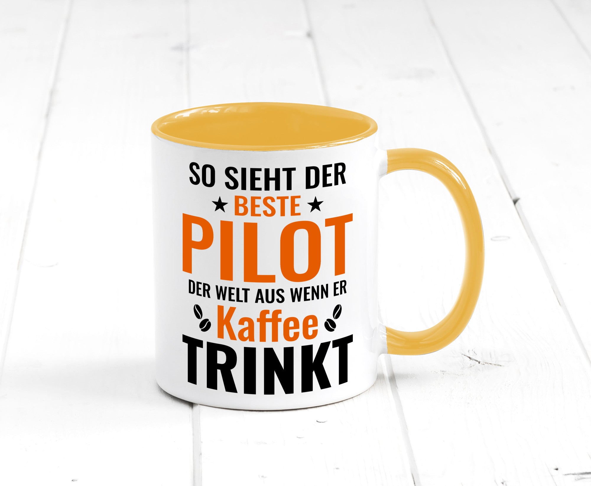 Kaffee trinkt: Pilot | Flugzeug Piloten lustiger Spruch Geschenk Humor