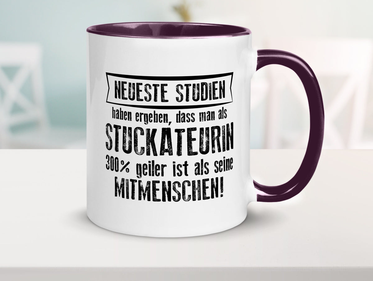 Neuste Studien: Stuckateurin | Innenausbau Geschenkidee Humor Tasse