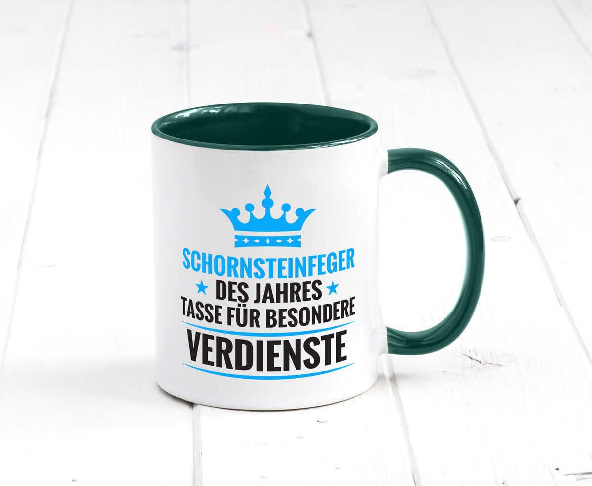 Besonderer Verdienst: Schornsteinfeger | Kaminkehrer Geschenkidee Humor Tasse